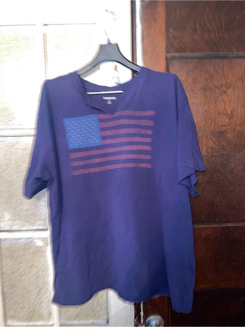 Torrid American Flag Blue Short-Sleeve Flag Graphic T-Shirt - Size 2